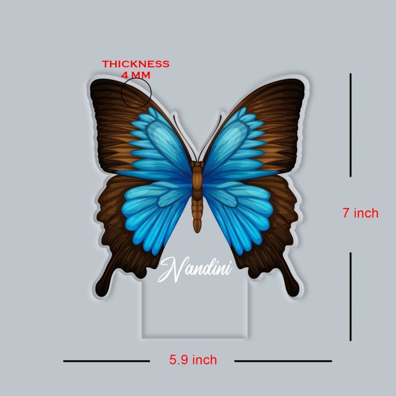 Butterfly Theme LED Night Light, 3D Illusion Lamp with Warm White Light with Black Base Kids Room Decor Bedside Lamp Birthday Return Gift for Girls